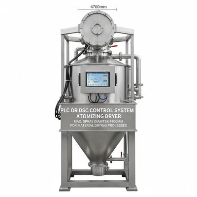 System sterowania PLC lub DSC suszarka do atomizacji o maksymalnej średnicy rozpylania 4700 mm przeznaczona do procesów suszenia materiałów