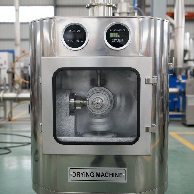Temperatura wlotowa 140 do 350 Maszyna susząca z napędem mechanicznym Głowica natryskowa odśrodkowa zapewniająca stabilność i wydajność